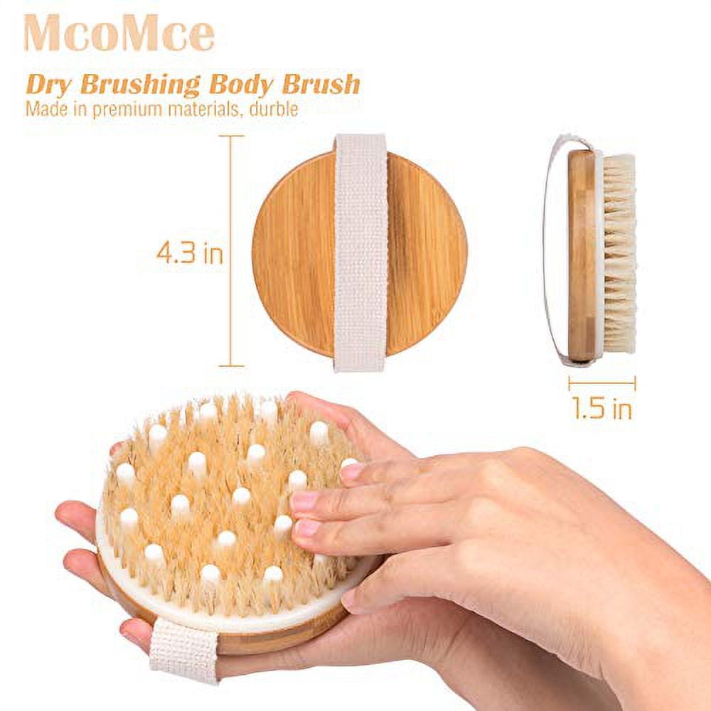 Premium Dry Brushing Body Brush Set - Dry brush for cellulite and  lymphatic, Natural Boar Bristles & Long Handle Back Scrubber, Bath & Shower  Brush, Face Exfoliating, SPA Massage kit, for A