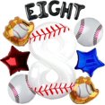 thumbnail image 1 of Yanonmyfd Baseball Balloons 1st Birthday Decorations for Boy, 40 Inch Number 1 Balloon Rookie of the Year First Birthday, Baseball Party Decorations Sports Theme Foil Mylar Balloon,Set,8th, 1 of 15