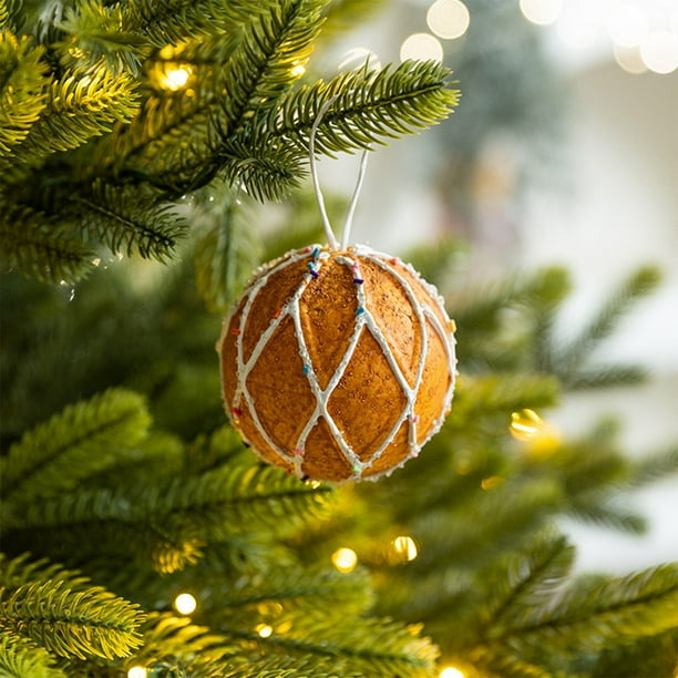 Adornos Navideños De Plástico Paquete De 1 Adorno Navideño De Jengibre Con Purpurina Para Colgar En El Árbol De Navidad, Marrón, 8x8cm Rkxzt