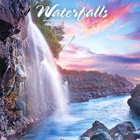 Waterfalls 2026 12x24" (Hanging) Square Wall Calendar | Plastic-Free | BrownTrout