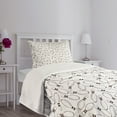 thumbnail image 3 of Ambesonne Bowling Party Quilted Bedspread Set 2 Pcs, Hobby Sketchy, Twin Size, Dark Brown White, 3 of 5