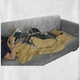 thumbnail image 5 of Lemur Soft Flannel Fleece Throw Blanket, Tropical Monkey Riding a Scooter Striped Pullover Casque Graphic Print, Cozy Plush for Indoor and Outdoor Use, 50" x 70", Sand Brown Pale Taupe, by Ambesonne, 5 of 5