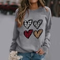 thumbnail image 4 of Baqcunre Crewneck Sweatshirts Valentine's Day Women's Sweatshirt Crew Neck Four Heart Print Long Sleeve Casual Sweat Tops (Grey S-2XL), Womens Sweatshirt Womens Tops Valentine's Day Shirts for Women, 4 of 5