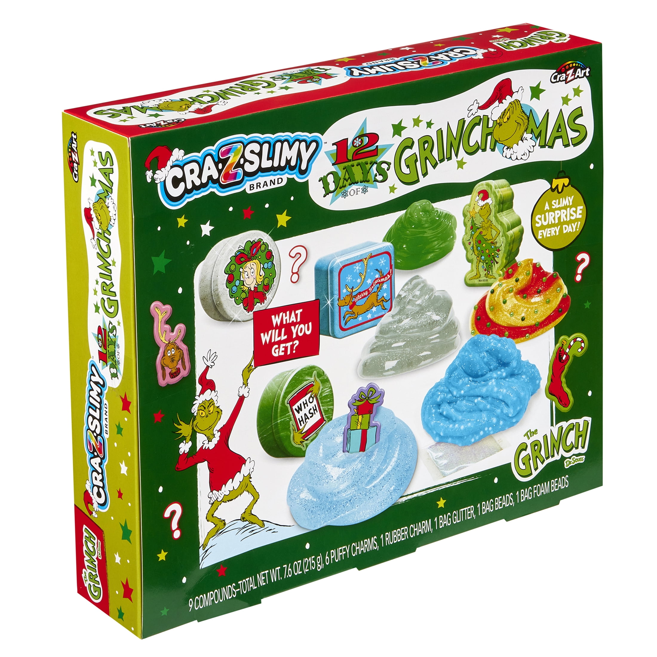 Grinch 12 Days of Grinchmas 2025 Advent Calendar – Cra-Z-Slimy Holiday Slime Toy Set with Surprise Slimy Fun Each Day by Cra-Z-Art