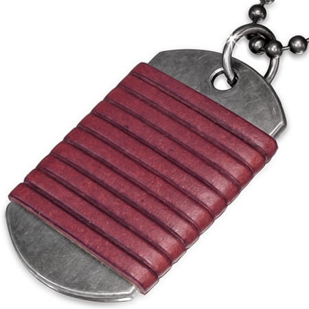Fashion Alloy Leather Multi-Wrap Military Dog Name Tag Mens Pendant Necklace