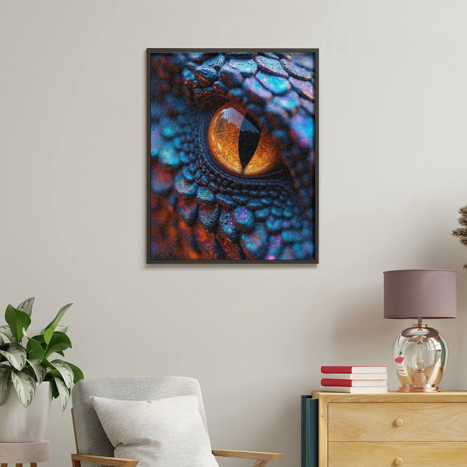 Paint by Numbers Kit for Adults, Mystical Dragon Eye Scales Closeup Paint by Numbers, Easy Paint by Numbers Kit for Adults Beginner, DIY Adult Paint by Number Kits on Canvas, Home Decor