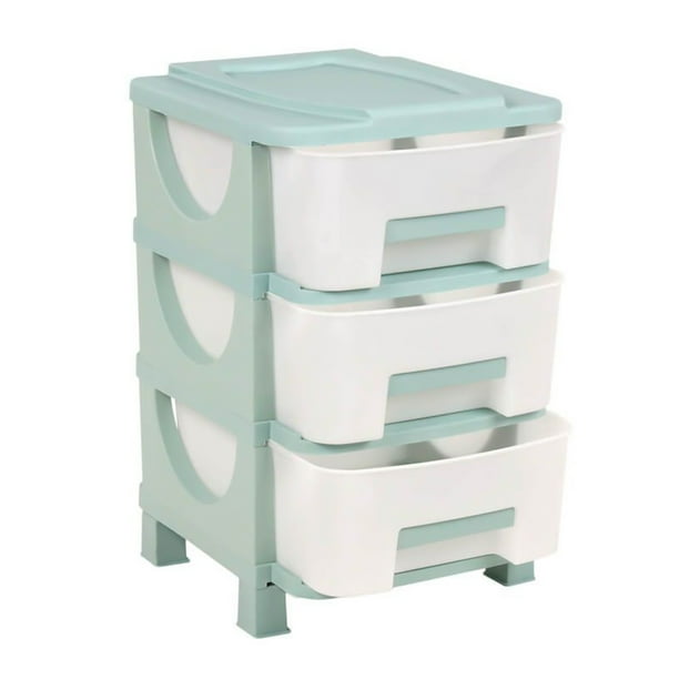 Homeplast Vesta 24 In Plastic 3 Drawer Home Storage Organizer Shelf