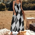 thumbnail image 3 of Racing Flag Sleeveless Suspender Dress Summer Fashion Casual Long Dress, 3 of 9