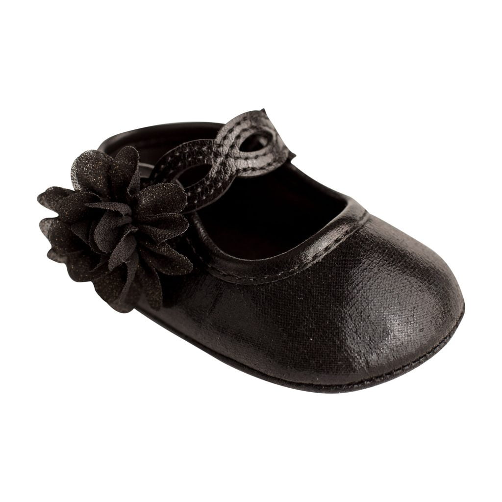 Baby Deer Silver Sparkle Shimmer Mary Jane Shoes with Flower  Baby Size 0 1 2