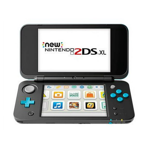 New Nintendo 2DS XL - Black + Turquoise w/ Mario Kart 7 Pre