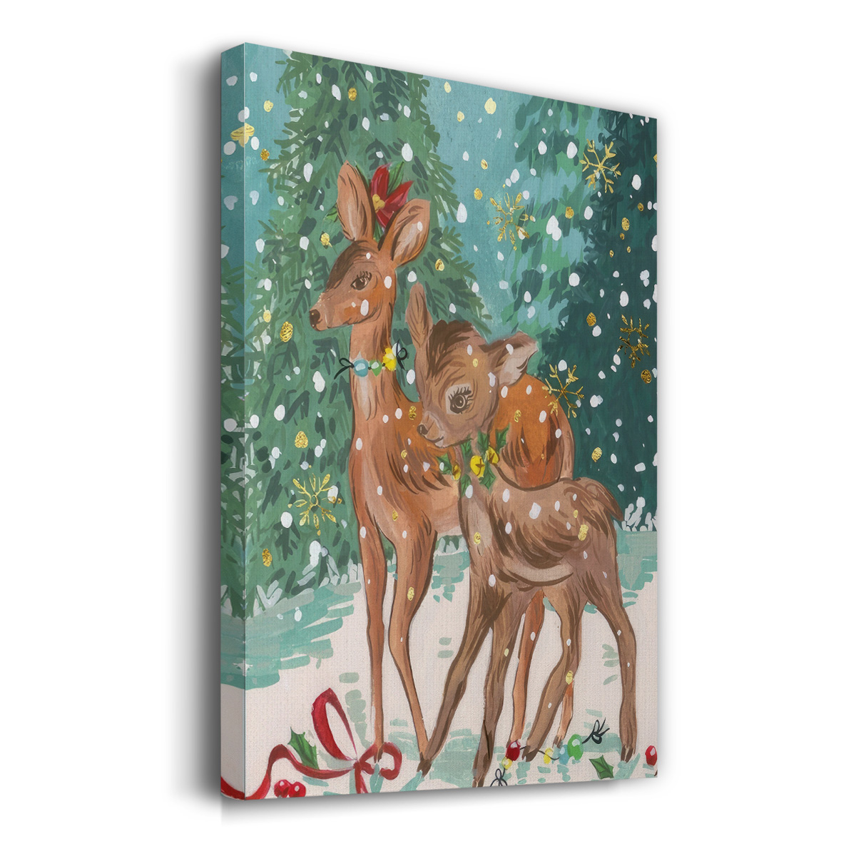 Doe and Fawn I- Gallery Wrapped Canvas
