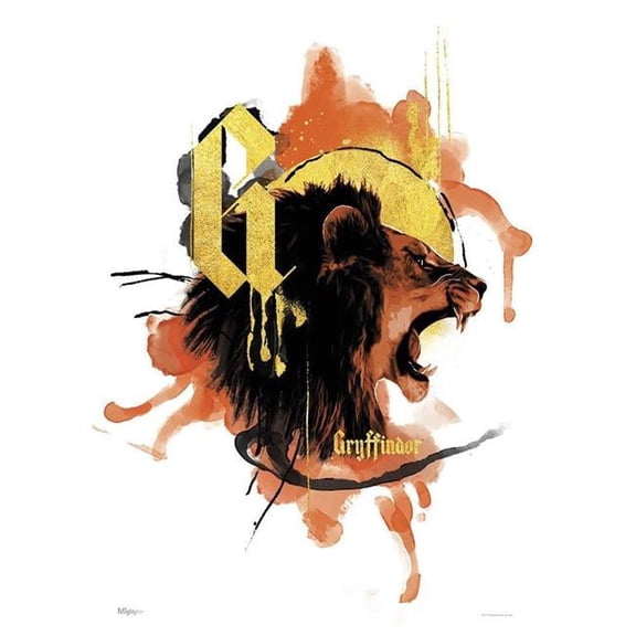 Harry Potter (House Urban Watercolor - Gryffindor) MightyPrint™ Wall Art