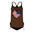 thumbnail image 4 of UPPADA 2 Piece Tankini Bathing Suits Cute Flag Tankini Swimsuits with Bikini Bottoms Two Piece Tummy Control Swimsuits Ladies Swimwear Brown Swimsuit for Women,XXXXXL, 4 of 5