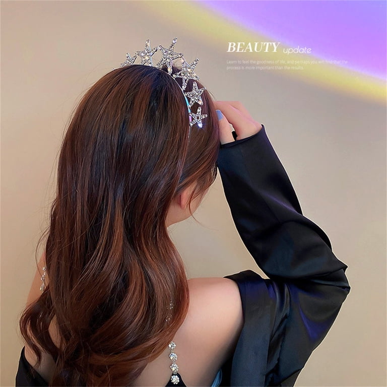 Kyusrd Bridal Headband Sparkling Star Headpiece Rhinestone  display picture 3