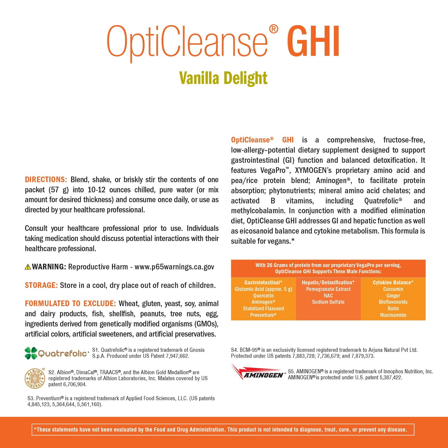 XYMOGEN OptiCleanse GHI - Protein Powder for Digestive Health - Liver & Immune Support - B Vitamins & Plant-Based Protein - Gluten-Free - Vanilla Delight Flavor - 10 Servings