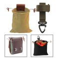 thumbnail image 5 of Foldable Drawstring Bag Pouch with Drawstring & Buckle Belt Leather Tool for Camping Treasures Beachcombing Mushroom Hike , Brown, 5 of 6