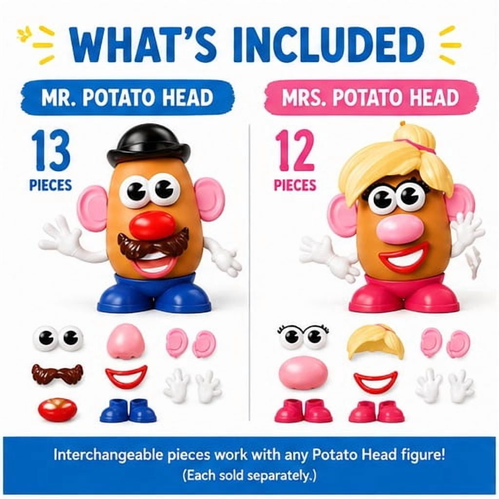 Mr. Potato Head, Set of 2, Classic Toys, Playskool Friends