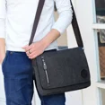 thumbnail image 3 of Bolso bandolera para hombre, de lona, de 13,5 pulgadas, color negro, 3 of 7
