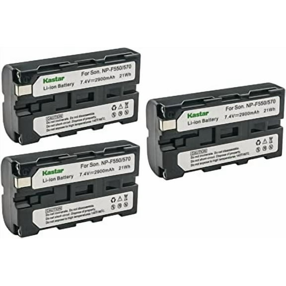 Kastar 3-Pack NP-F570 Battery 7.4V 2900mAh Replacement for Sony CCD-TRV4 CCD-TRV41 CCD-TRV43 CCD-TRV45 CCD-TRV46 CCD-TRV47 CCD-TRV48 CCD-TRV49 CCD-TRV51 CCD-TRV510 CCD-TRV517 CCD-TRV54 Camera