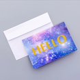 thumbnail image 1 of 50 piezas por paquete, tarjeta de felicitación de cielo estrellado dorado, MERCI HELLO, sobre, tarjeta de mensaje, carta estacionaria, 1 of 4