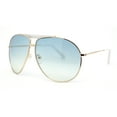 thumbnail image 2 of Retro Double Bridge Oversized Aviator Metal Rim Sunglasses Gold White - Blue Green, 2 of 4