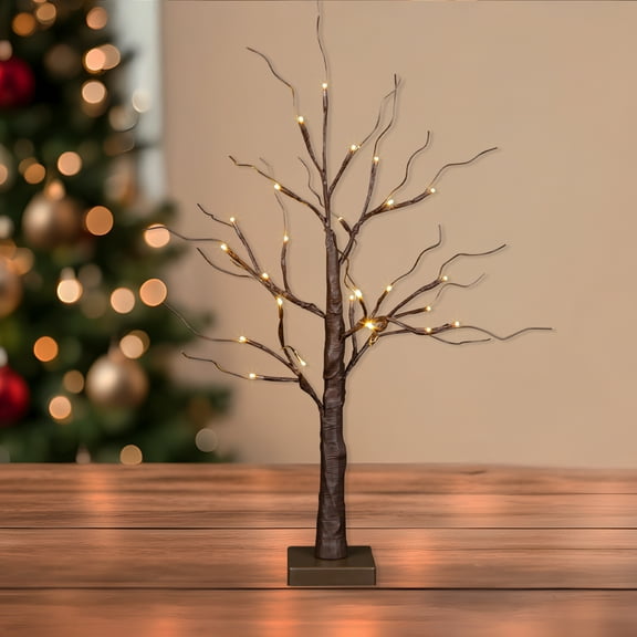 Northlight LED Lighted Christmas Twig Tree - 24" - Brown - Warm White Lights