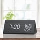 thumbnail image 3 of Reloj despertador digital, con pantalla electrónica LED de madera, 3 ajustes de alarma, detección de humedad y temperatura, relojes eléctricos de madera para dormitorios, mesitas de noche, 3 of 8