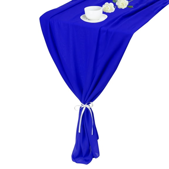 Sapphire Blue Chiffon Table Runner 27.5" x 118" Light and Elegant Table Runner Romantic Sheer Table Runner