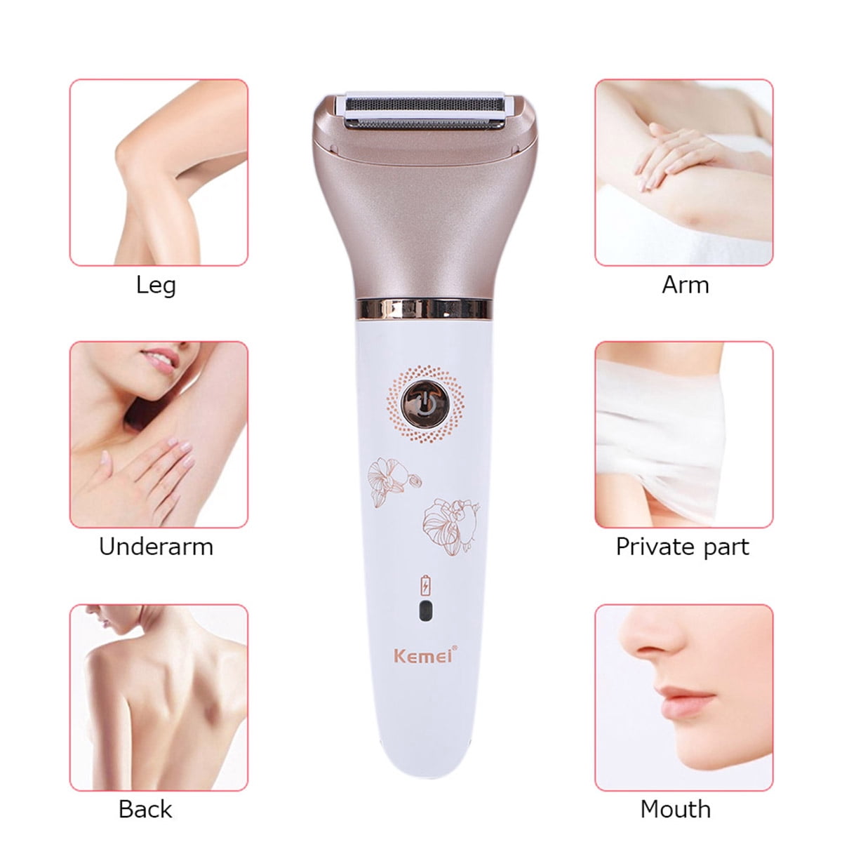 USB Rechargeable Hair Removal for Women.Painless 2-in-1 Body Hair Removal Electric Razor for Face, Legs, Underarms and Bikini, Wet and Dry Cordless Waterproof Hair Shaver