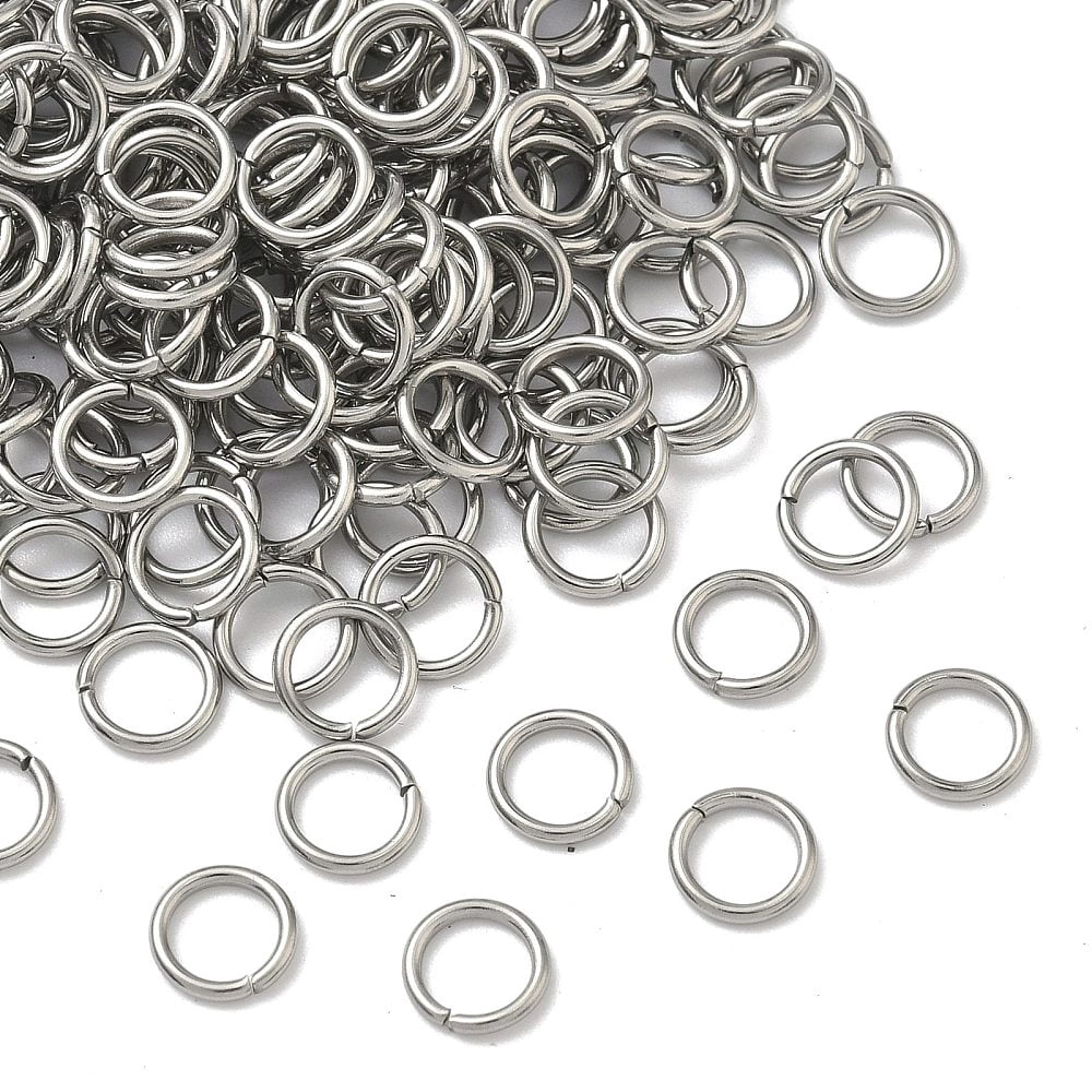 4000 pc Resistant 304 Stainless Steel Open Jump Rings Round Stainless Steel Color 18 Gauge 7x1mm Inner Diameter: 5mm