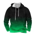 thumbnail image 2 of ZCFZJW Mens Casual Tie Dye Print Hooded Sweatshirts Loose Lightweight Comfy Long Sleeve Drawstring Hoodie Tops Trendy Fall Winter Warm Outwear Coat with Pocket Green XL, 2 of 5