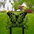 thumbnail image 3 of Handmadetneonsign Butterfly Memorial Metal With Stake, Butterfly Metal Name Sign Stake, Yard Metal Stake Decor 58754, 3 of 5