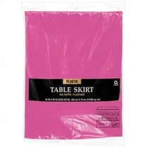 Amscan Plastic Table Skirts, 84" x 29", Bright Pink, Pack Of 2 Table Skirts