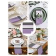 thumbnail image 3 of Purple Morocco Cloth Napkins Set of 4 Reusable Dinner Napkins, Boho Stitching Pattern Stripes Grey Cocktail Napkin Washable Table Napkins for Wedding/Holiday Party/Baby Shower 20"x20", 3 of 7