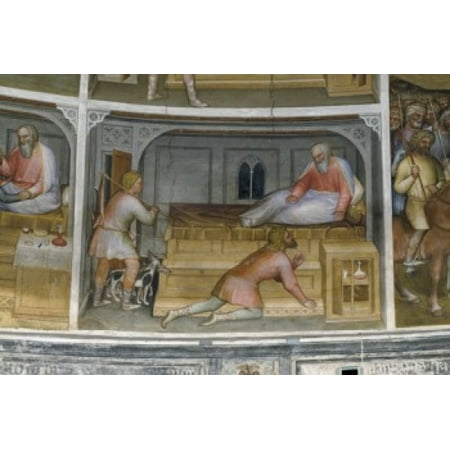 - Esau Comes Back from the Hunt from Scenes from the Old Testament by Giusto de Menabuoi fresco Italy Padua Padua Cathedral Baptistery Poster Print