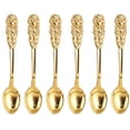 thumbnail image 3 of Gold Creative Dinnerware Set Decorative Swan Base Holder With 6 Spoons Forks For Coffee Fruit Dessert Stirring Mixing Teaspoon, 3 of 11