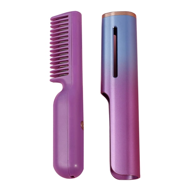 Peine para cabello lacio recargable por USB, artefacto portátil para viajes con cabello lacio, fabricado en ABS