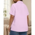 thumbnail image 7 of Oryer Womens Plus Size Tops V Neck Trendy Tunic Polo Casual Shirts Short Sleeve Womens Blouses Summer, 7 of 7