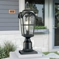 thumbnail image 4 of Emliviar 16.9" Vintage Outdoor Post Lights, Black Finish with Water Glass Shade, E26 Base, WE215P BG, 4 of 7