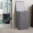 thumbnail image 4 of Household Essentials Laundry Hamper with Lid, Sturdy Polyester Sides with Attached Magnetic Lid, Removable Mesh Liner, Attractive Grommet Handles, Easily Transportable and Folds Flat, Gray, 4 of 9