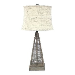 15 X 13 X 28.5 Tan Industrial Metal With Gentle Linen Shade - Table Lamp 15 X 13 X 28.5 Tan Industrial Metal With Gentle Linen Shade - Table Lamp