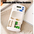 thumbnail image 3 of Recordatorios temporizados: según la hora y el sonido que configure, la alarma sonará hasta que invierta el organizador de medicamentos para dispensar pastillas., 3 of 5