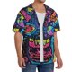 thumbnail image 2 of Fotbe Neon Graffiti Urban Art Camisa Estampada de Manga Corta para Hombre, Casual de Verano, Estilo Playero, Sin Arrugas-3X-Large, 2 of 5