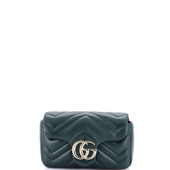 Pre-Owned GG Marmont Flap Bag Matelasse Leather Super Mini By Rebag