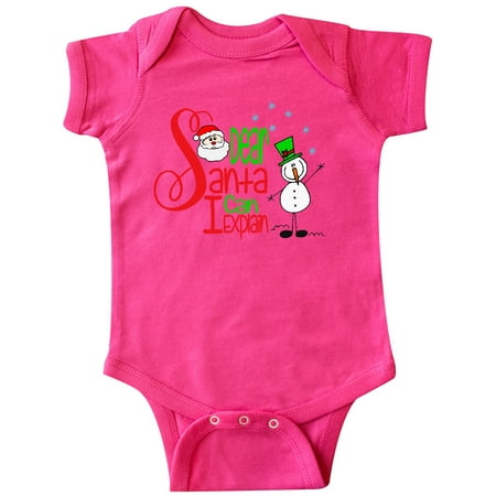 

Inktastic Dear Santa I Can Explain Cute Snowman and Snowflakes Gift Baby Boy or Baby Girl Bodysuit