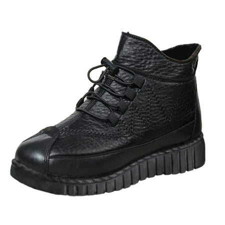 

ceyhen Women S Lug Sole Platform Boots Mid Calf Elastic Chunky Block Heel Leather Chelsea Booties Thigh High Boots For Women