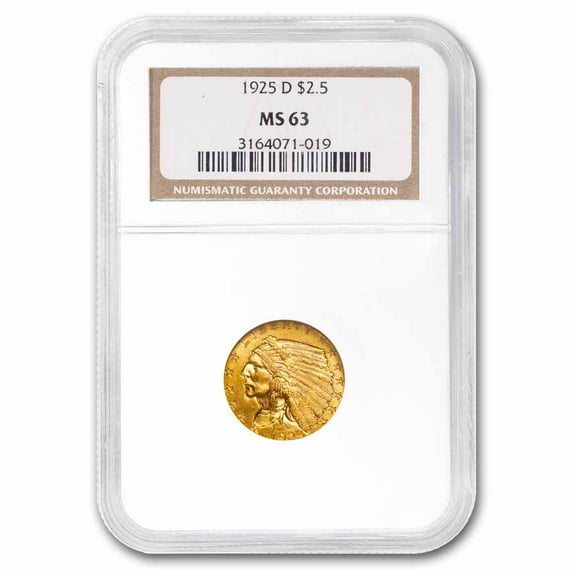 $2.50 Indian Gold Quarter Eagle MS-63 NGC