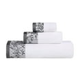 thumbnail image 2 of Superior Wisteria Floral Cotton 3 Piece Assorted Towel Set, White/ Grey, 2 of 8