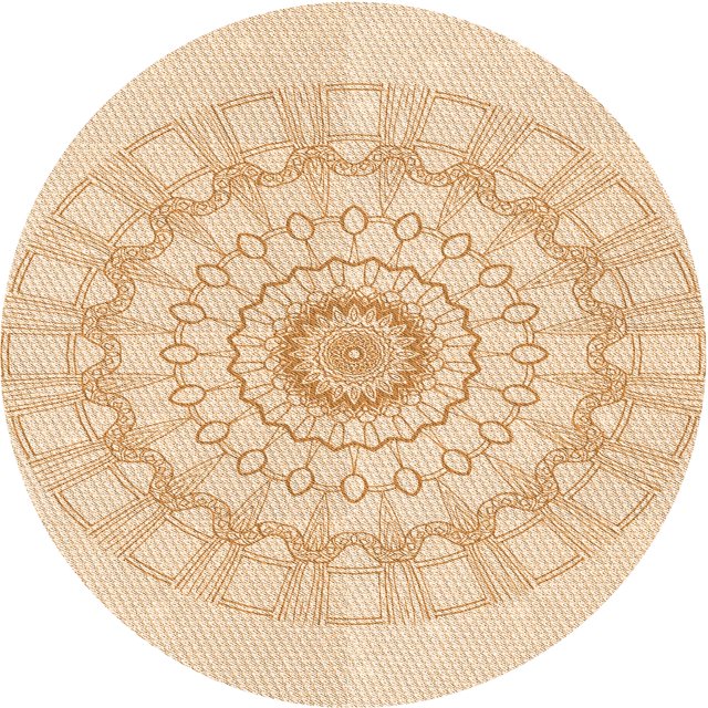 Ahgly Tapis Rond Lavable en Machine Intérieur Transitionnel Orange, 5 Pieds Rond