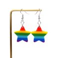 thumbnail image 5 of 2 pares de pendientes de corazón de estrellas de amor, joyería de arcoíris, gancho de acero inoxidable acrílico, Día Nacional Sueco brillar Electrónica, 5 of 5